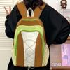 Simple Blocking Color Strap Decor Student Large Capacity Backpack For School