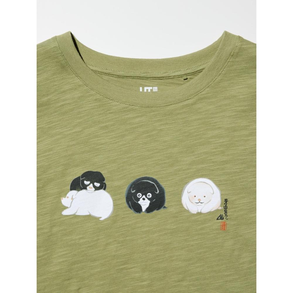 Uniqlo Япония Японский узор Животные Ut Короткая длина