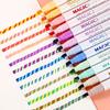 6/12Pcs DIY Notes Painting Highlighter Pen Set Double-ended Color Marker Pen