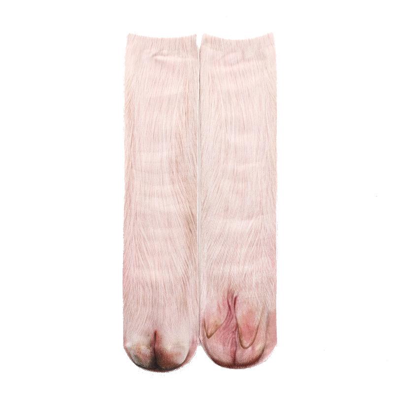 Носки с 3D принтом, забавные носки унисекс, мужские и женские чулочно-носочные изделия в стиле Харадзюку, разные стили, узор в виде лапы животного