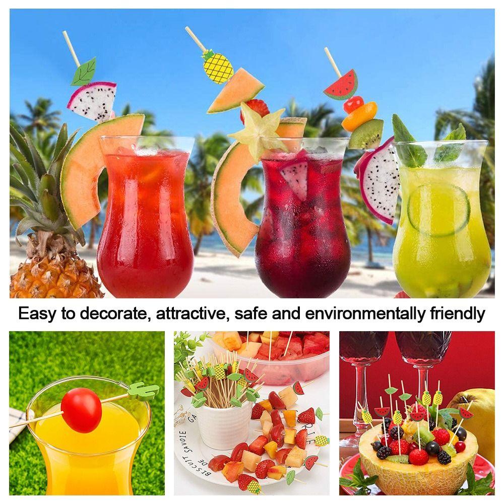 Salad Sandwich Toothpicks Fruit Sticks Handmade Toothpicks Food Fruit Cocktail Decor Bamboo Picks