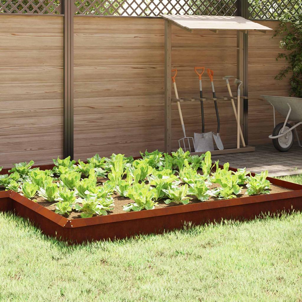 Snail Fence 16 pcs Rusty 100 x 3.5 x 25 cm Weatherproof Steel