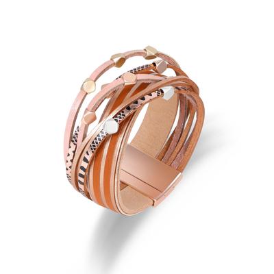 Кожаный браслет для женщин, цепочка, бохо, многослойный браслет, женский ювелирный аксессуар