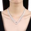 Silver-plated S925 Silver Mesh Heart Tassel Heart Multi-thread Chain Necklace String Heart Love Necklace In Stock