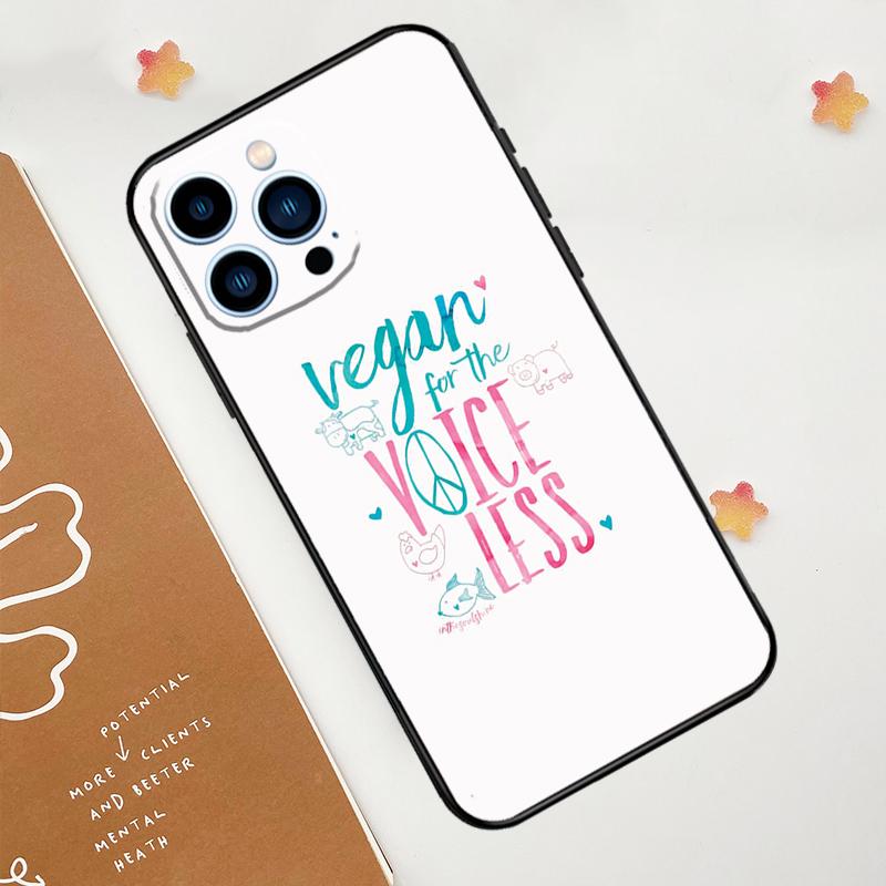 Vegan Inspiration Phone Case For iPhone 18 17 Pro Max 14 11 15 16 Pro Max 13 12 mini 16 Plus 16e 17 Air Funda