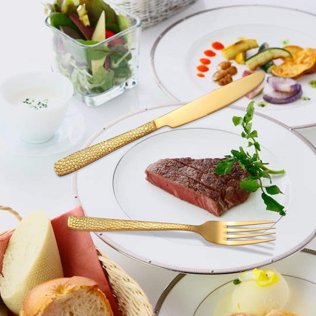 Набор столовых приборов из нержавеющей стали, квадратная ручка, серпантин, нож, вилка и ложка, набор для западной кухни, 6 предметов