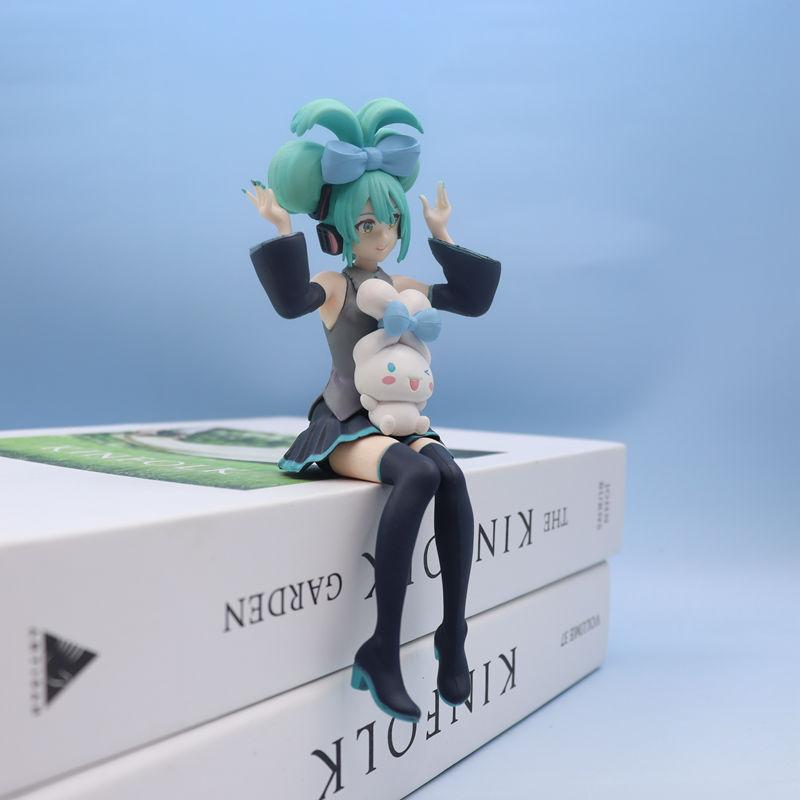 Anime Hatsune Miku X Cinnamoroll PM Chokonose Figure Noodle Stopper Kawaii Girl Figure Sitting Japanese Dolls Toys Gifts 16cm