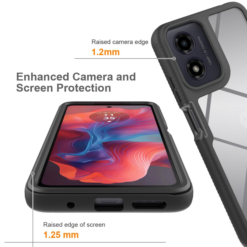 Чехол для Motorola Moto E14 4G/G24 4G/G04 4G/G04s 4G, противоударный, 2-в-1, из ПК+ТПУ, чехол для телефона