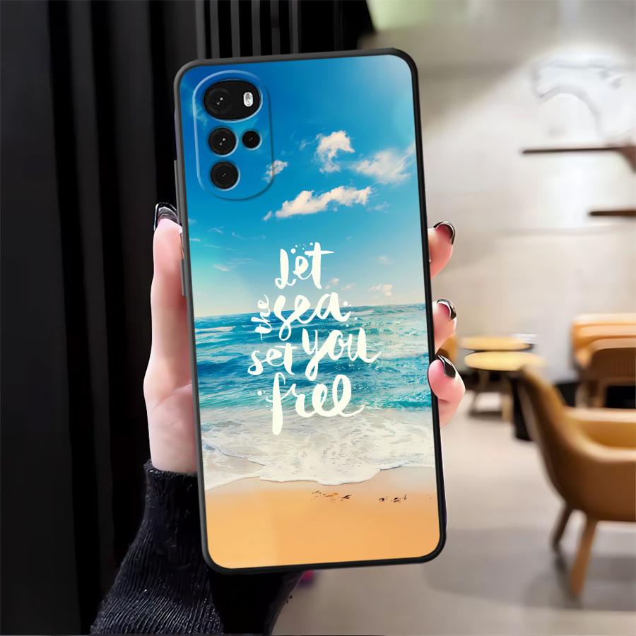 Чехол для Motorola Moto G71 G22 Edge40 G32 G53 G30 Edge 20 Pro 30 Lite G51 G73 G60s G52 G50 Чехол для телефона Узор 'Морской пейзаж'
