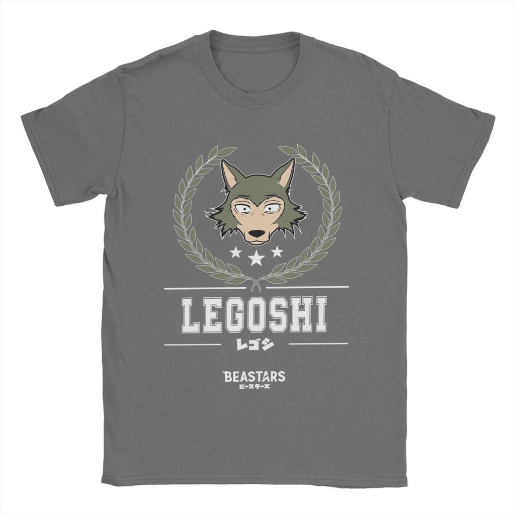 Мужские футболки Beastars Team Legoshi Смешные футболки из чистого хлопка с коротким рукавом Футболки с аниме-футболками с круглым воротником Графическая одежда