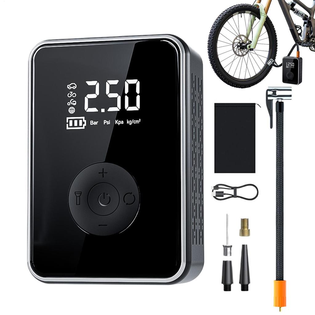 Автомобильный насос для накачивания с цифровым дисплеем, беспроводной инфлятор с подсветкой, аккумуляторный электрический воздушный насос с автоматическим отключением