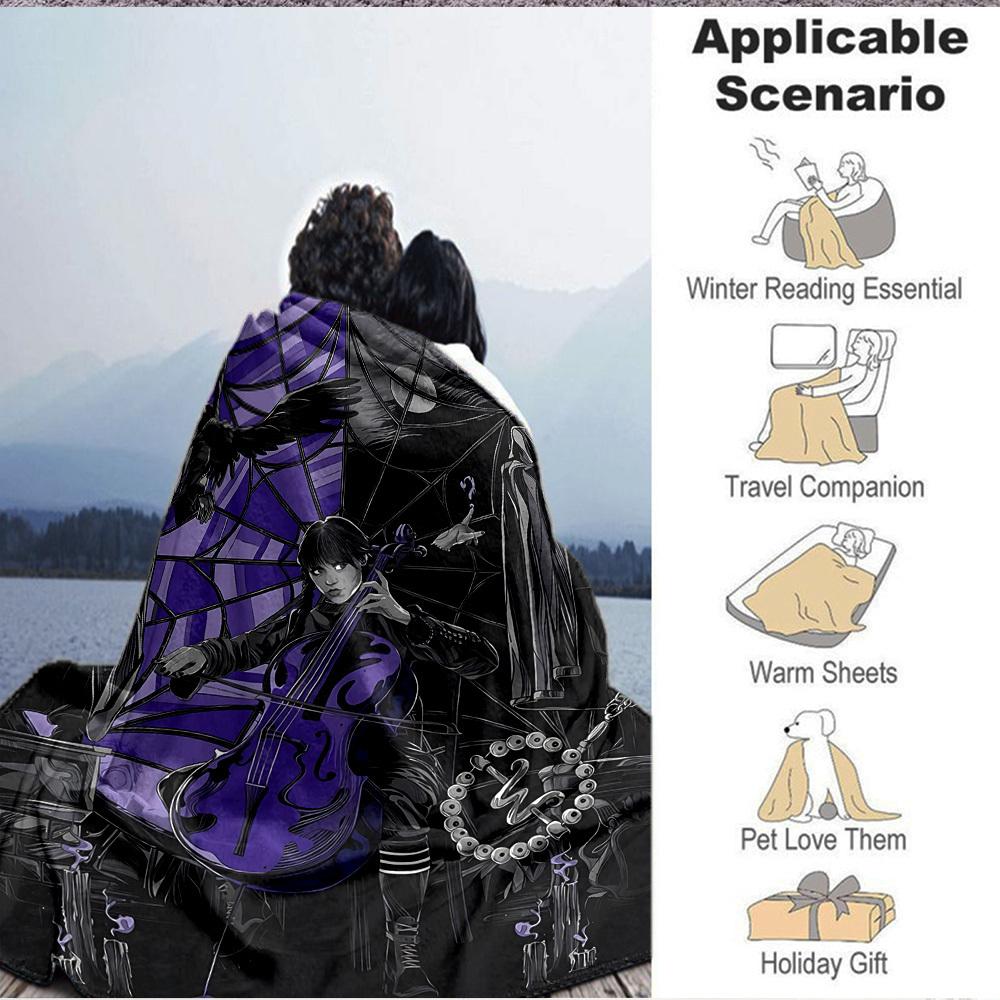 1pc Wednesday Blanket Soft All Season Throw with Vibrant Design, Perfect for Home, Travel, and Gifts, Ideal for Naps and Camping