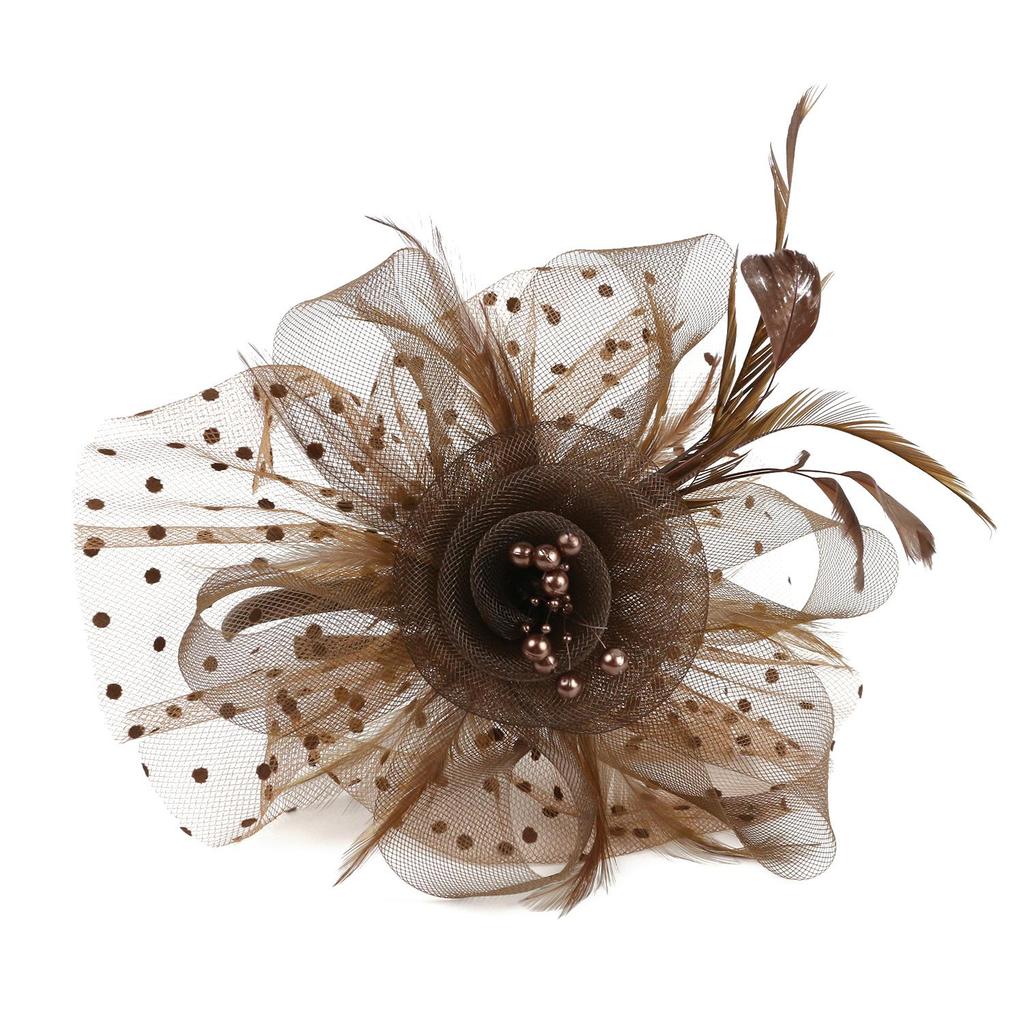 Flower Cocktail Wedding Feathers Hair Clip Alice Headband Clip Fascinator Hat Tea Party Headband