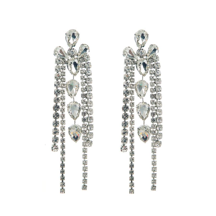 Женские серьги-капли, индивидуальные преувеличенные многослойные серьги с геометрическими стеклянными кристаллами и кисточками