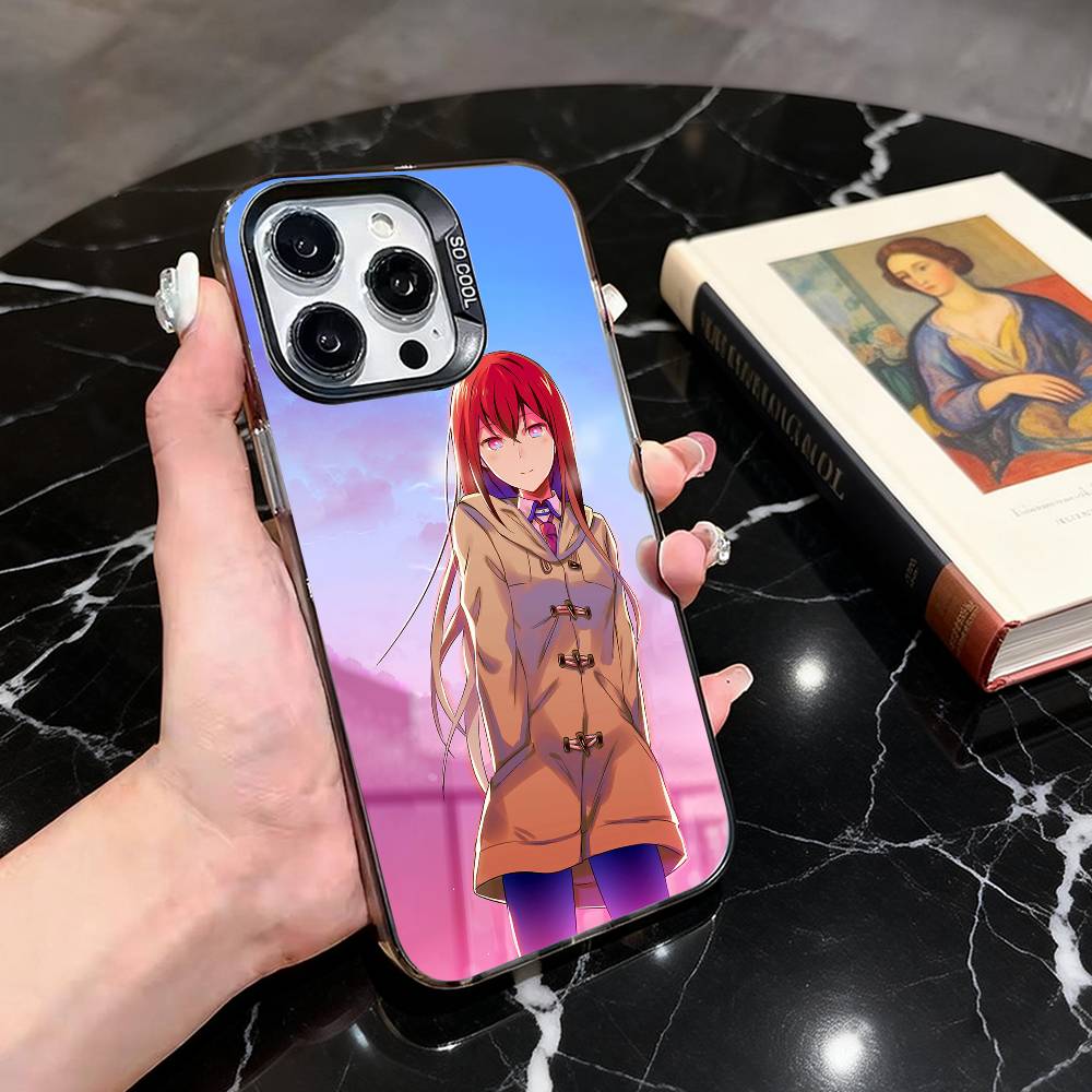 Чехол для телефона K-Kurisu M-STEINS GATE Makise-es Для iPhone 17,16,15,14,13,12,11 Plus,Pro Max,XS,Цветной Серебряный Покрытый Внутренний Чехол
