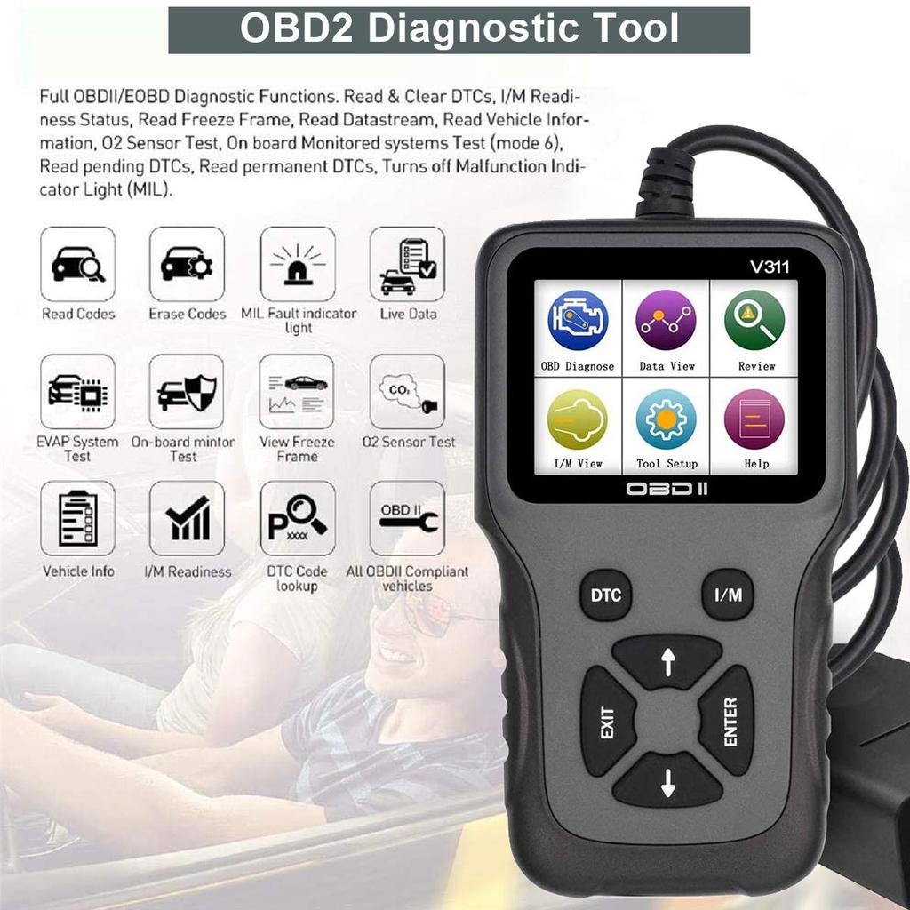 Сканер OBD2 Считыватель кодов OBD и инструменты сканирования Автомобильный диагностический сканер двигателя для всех автомобилей с протоколом OBDII