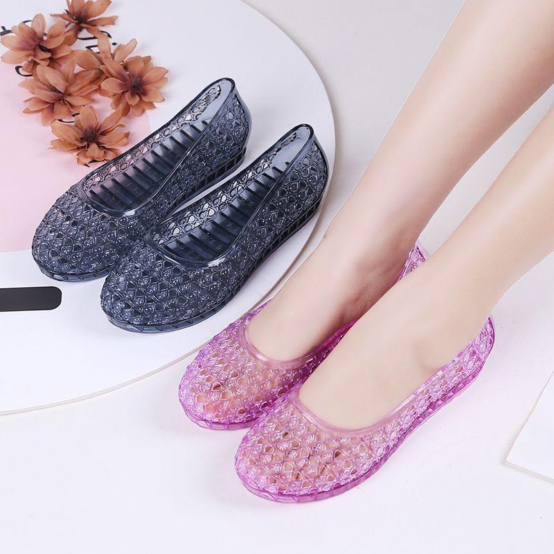 Сандалии для женщин модные универсальные нескользящие износостойкие желе прозрачные удобные для ношения на улице летом