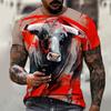 Plus Size XL-7XL Retro Printed Men's Casual Short Sleeved T-shirt Men's O Neck Plus Size T-shirt