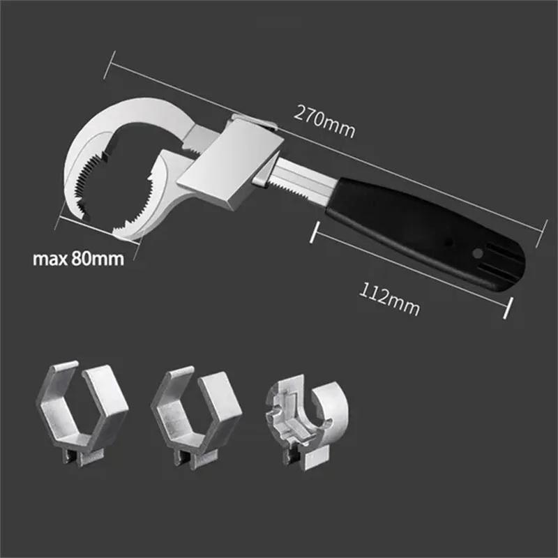 Adjustable Wrench Universal Double Ended Wrench Aluminium Alloy Open End Spanner Bathroom Plumbing Faucet And Sink Repair Tools