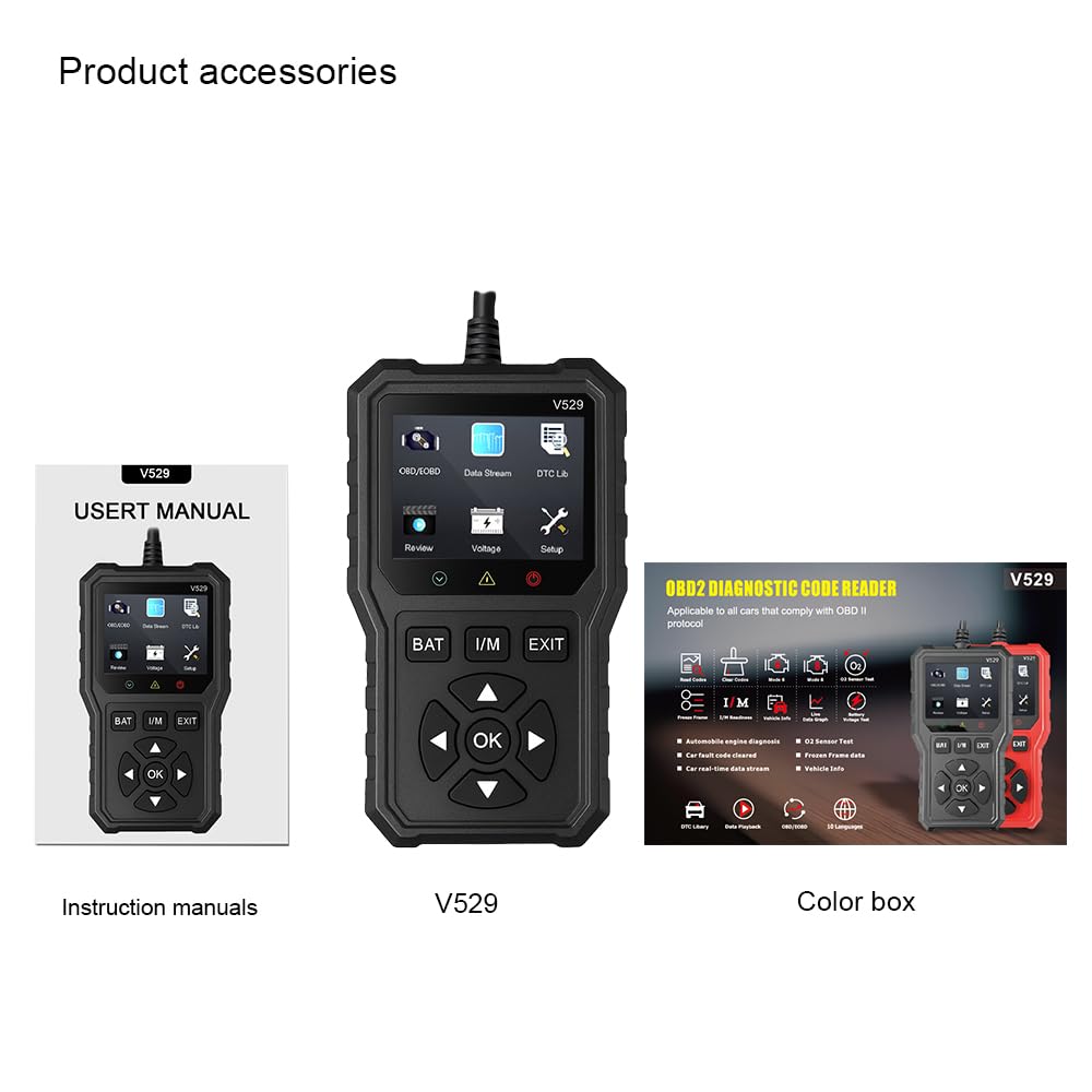 Official QISI OBD2 Diagnostic Scanner, Japanese Language Support, Engine Check Light Eraser, Multilingual Manual Included, OBD Scan Tool (Black)