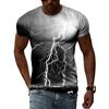 Summer New 3D Cool Lightning Men T-shirts Fashion Printed Natural Landscape Graphic T Shirt Personality Hip Hop Harajuku Tee Top