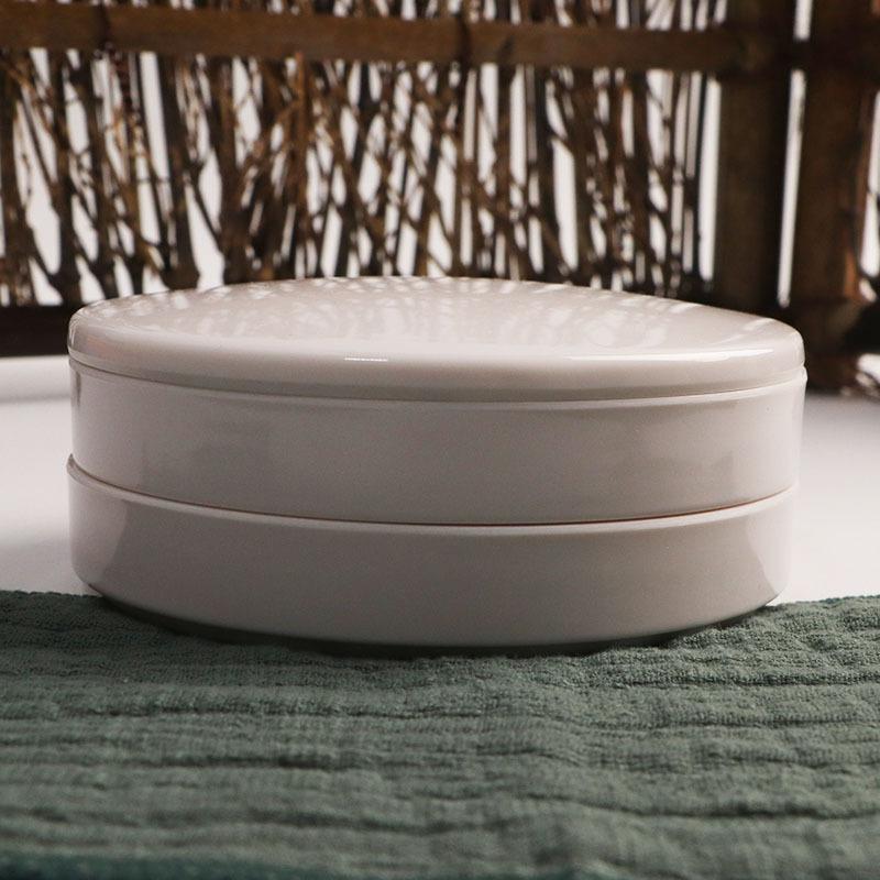 Imitation Porcelain Round Palette With Lid Acrylic Watercolor Painting Multifunctional White Paint Tray Artist Supplies