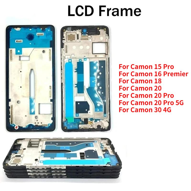Средняя рамка для Tecno Camon 15 16 18 20 30 Pro Premier Корпус передней рамки LCD Панель рамки Ремонтные детали