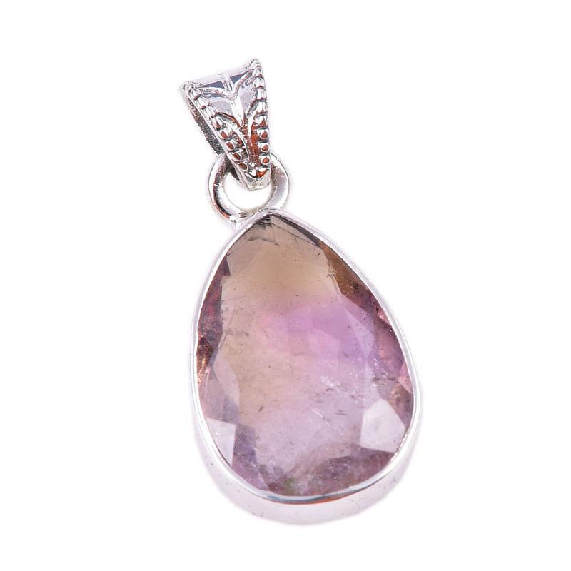 Natural Ametrine Gemstone Handmade 925 Solid Sterling Silver Pendant 1.25" F5t05