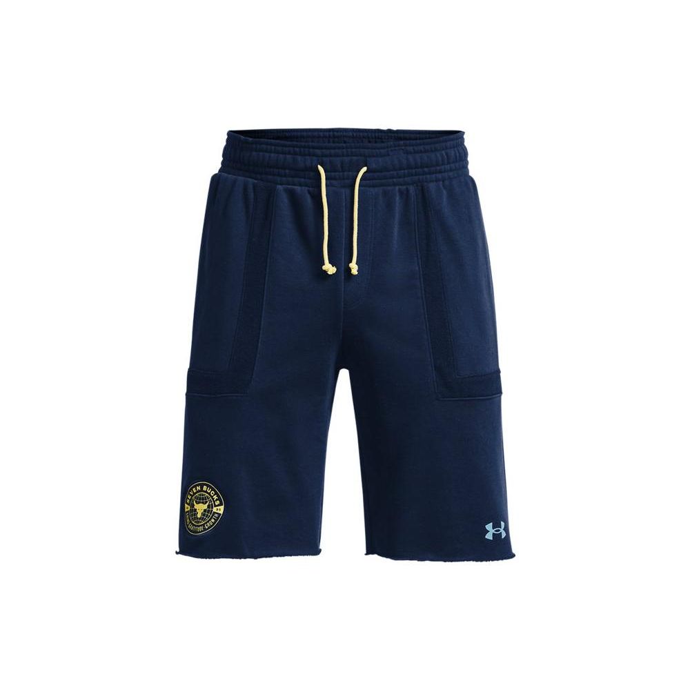 Under Armour Спортивные шорты прямого кроя с сплошным логотипом и шнурком, мужские шорты темно-синего цвета 1370454-408