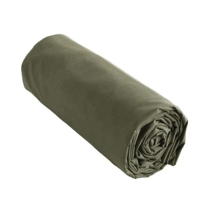 Drap housse - Romarin - Ambre - 200 x 200 cm - 100% coton - Bonnet 30 cm