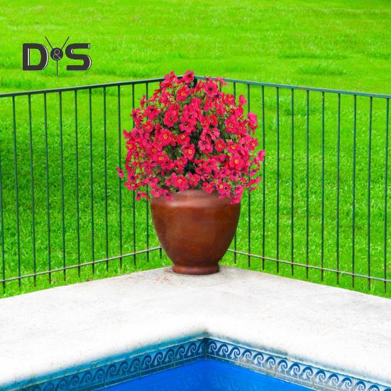 1/2Pcs Artificial Violet Flower with Stake UV Resistant Faux Plastic Flower Spike Indoor Outdoor Garden Porch Patio Wedding Party Decoration