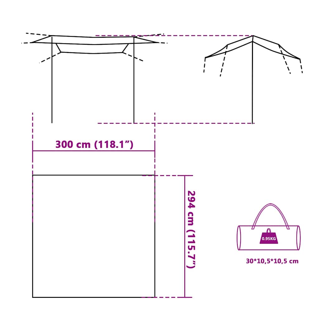 Tarp Grey and Orange 300x294 cm Waterproof