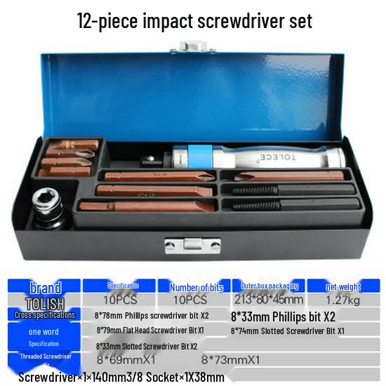 Ударная отвертка и биты Phillips – Магнитные, износостойкие, из хромованадиевой стали