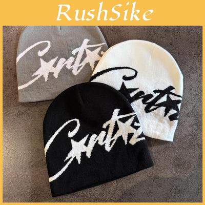 Женская вязаная шапка с принтом из букв и шапка для холодной зимней погоды