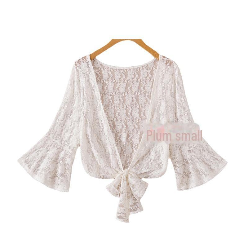 Женская летняя шифоновая куртка-шаль с защитой от солнца 2024 года — короткий рукав, легкий кардиган, универсальный жилет.