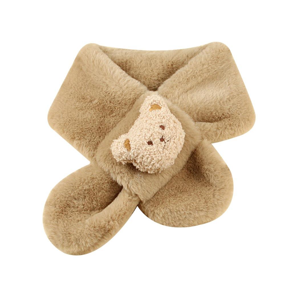 Plush Neck Warmer Warm Plush Scarf Fashion Children Cross Neckerchief  Outdoor