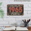 2D Flat Vintage Style Metal Sign, (8x12), "Legends Were Born in 1965" Decorative Plaque, Perfectly Aged with All Original Parts, Floral Design