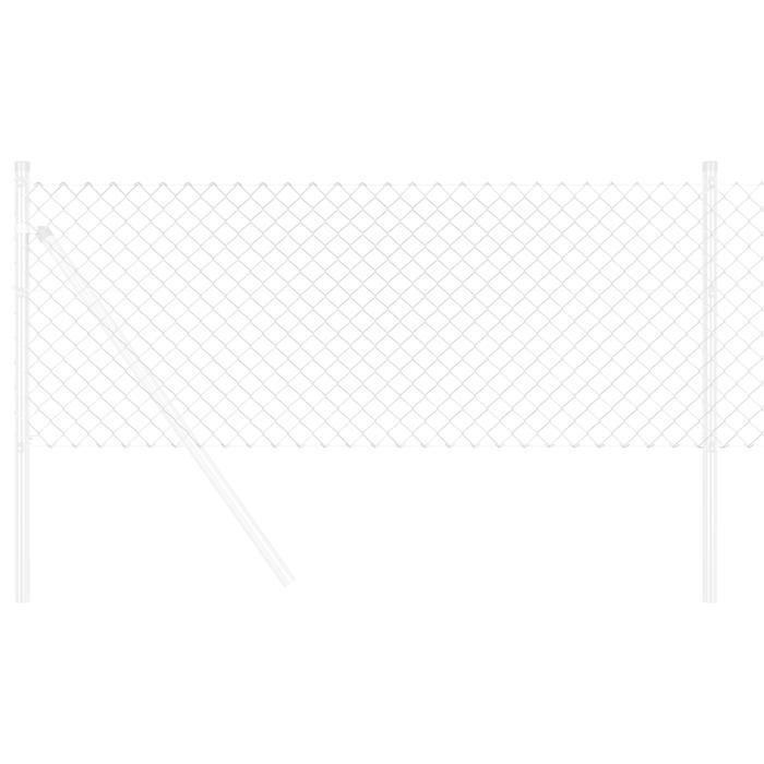 VidaXL Chain Link Fence 0.8x10 M Galvanized Steel 42004846