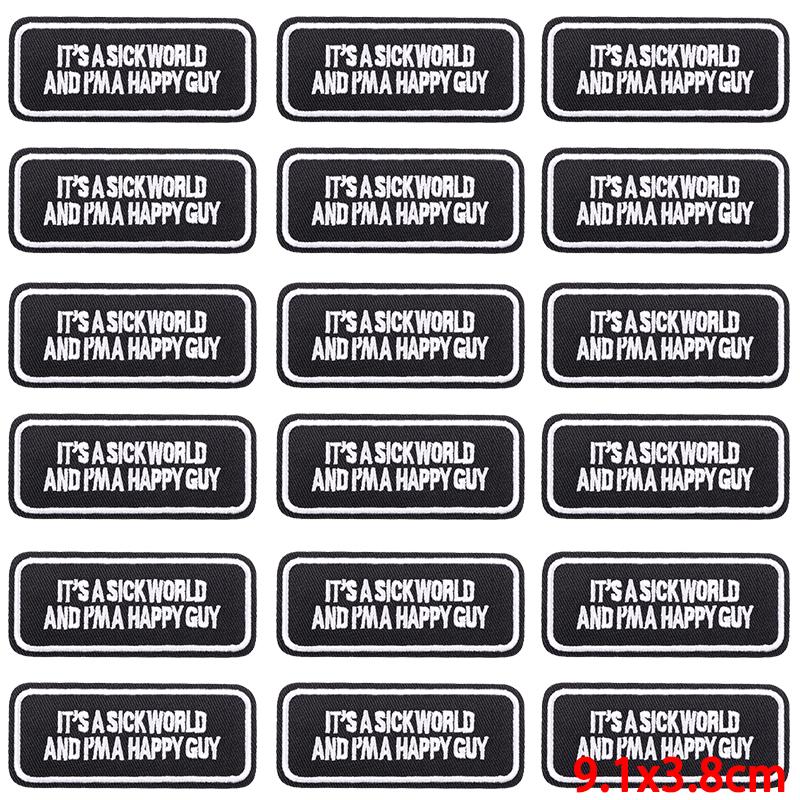 10Pcs/Lot Patch With Letters Iron On Patches For Clothing Thermoadhesive Patches On Clothes Slogan Proverb Patch For Clothes Sew