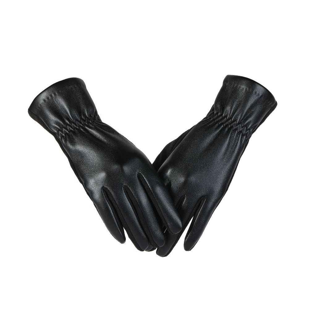1pair Windproof Winter Gloves PU Leather Cycling Gloves Gifts Touchscreen Gloves Outdoor