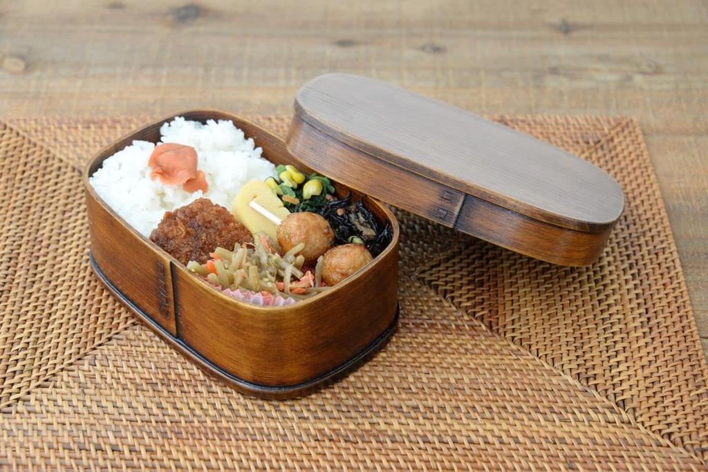 Wooden Bento Box with Humidity 19cm X X Lacquered Brown J-kitchens Control, 12.5cm 6.8cm, 700ml,