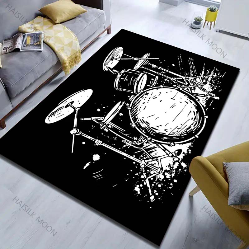 Креативный ковер с принтом эскиза барабана для гостиной, спальни, прикроватный, под диван, стол, напольный коврик, домашний ковер, декор, большой размер для подарков