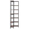 7 Tier Corner Bookshelf, Tall Corner Bookcase Strage, Large L-Shaped Bookshelf Organizer with Metal Frame & Wooden Shelves, Reversible Display Book