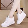 Модная женская обувь со скрытой платформой, новая белая вулканизированная обувь, платформа, скрытый танкетный каблук, повседневные кроссовки