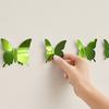 jijijing 12Pcs Butterfly Wall Decals, DIY 3D Mirror Stickers, Removable Decals for Birthday Party Bedroom School Bathroom Living Room Decor