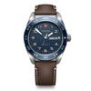VICTORINOX SWISS ARMY Analog Waterproof Quartz Watch with Blue Dial and Brown Leather Stainless Steel Case Strap Replacement Brand New Men's Strap,