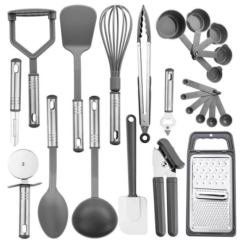 Set de 25 utensilios de cocina de silicona antiadherente para cocinar y hornear
