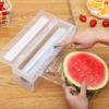 Adjustable Kitchen Tool Cling Film Cutter Plastic Wrap Dispenser Wrap Storage Box Storage Holder