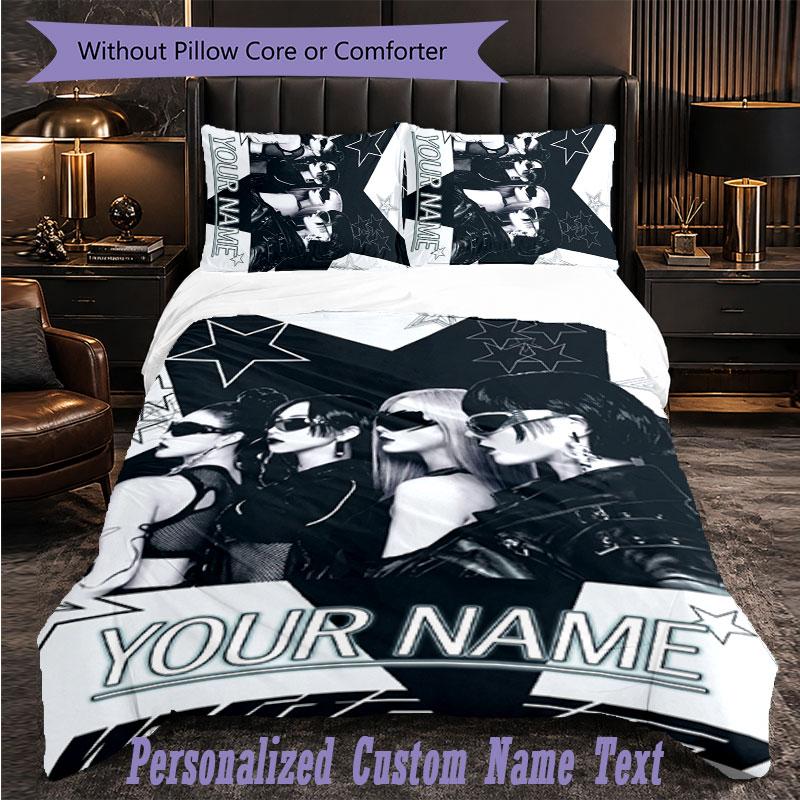 Personalized 3Pcs Bedding Setaespa Custom Text Duvet Cover Pillowcase Set Bedroom Gift