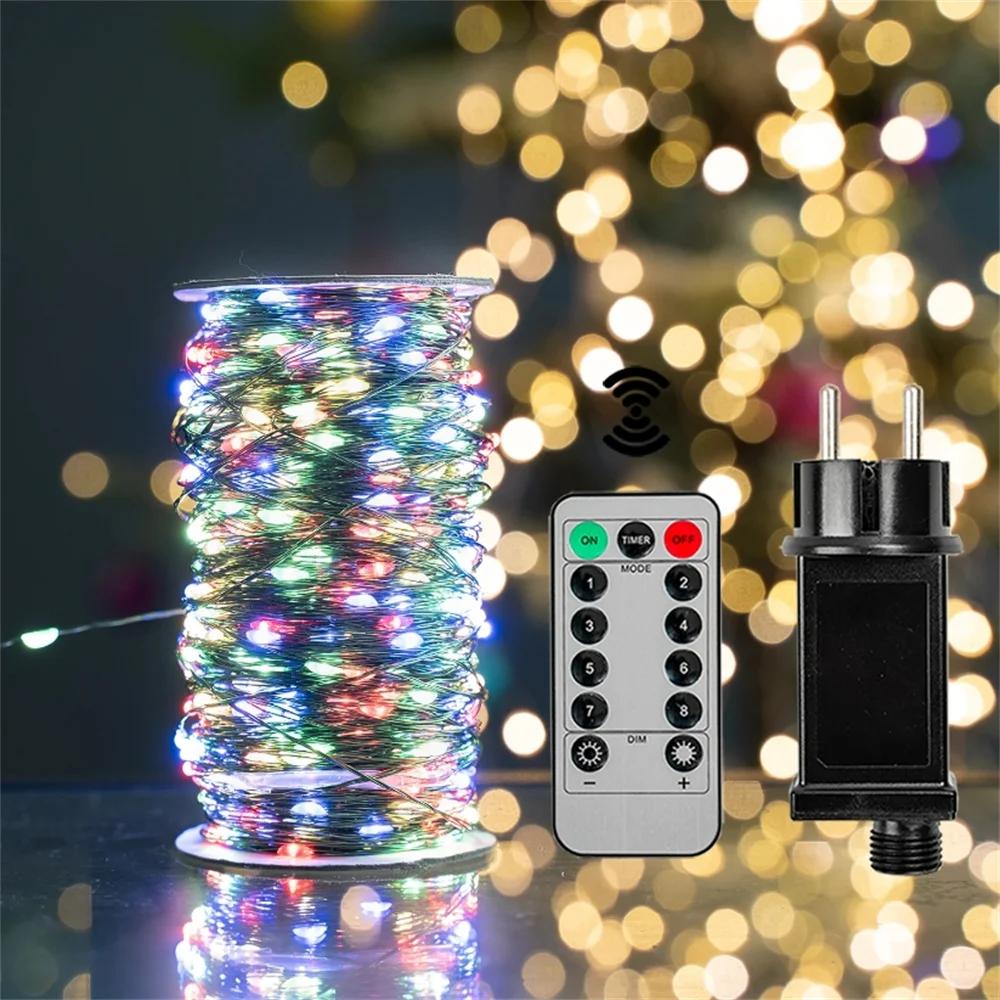 1000LED Fairy String Lights Christmas Garland Outdoor Decor Lights Waterproof With Remote For Tree Street Wedding Party